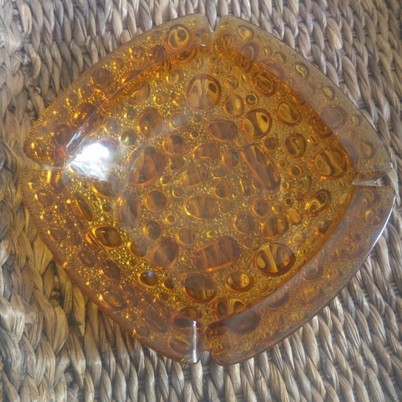MCM Amber Bubble Vintage Ashtray - Picture 9 of 10